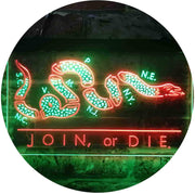 Join Or Die Flag Snake Military Army LED Light Sign - LED Gift Works