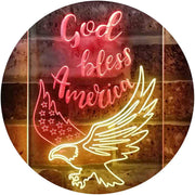 God Bless America Eagle LED Light Sign - LED Gift Works