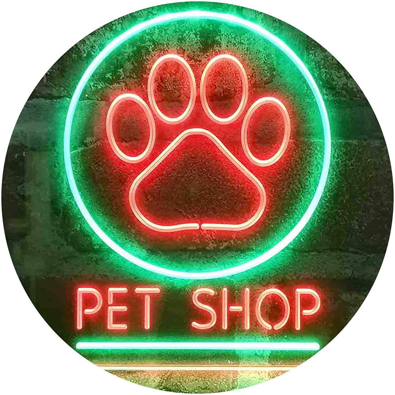 Paw Print Pet Shop LED Light Sign - LED Gift Works
