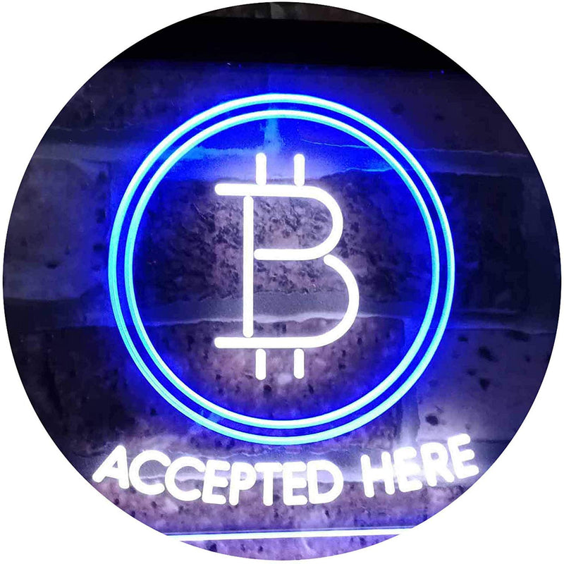Bitcoin Accepted Here LED Light Sign - LED Gift Works