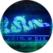 Join Or Die Flag Snake Military Army LED Light Sign - LED Gift Works