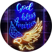 God Bless America Eagle LED Light Sign - LED Gift Works
