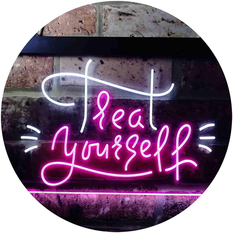 Treat Yourself Girl Bedroom Decoration LED Light Sign - LED Gift Works