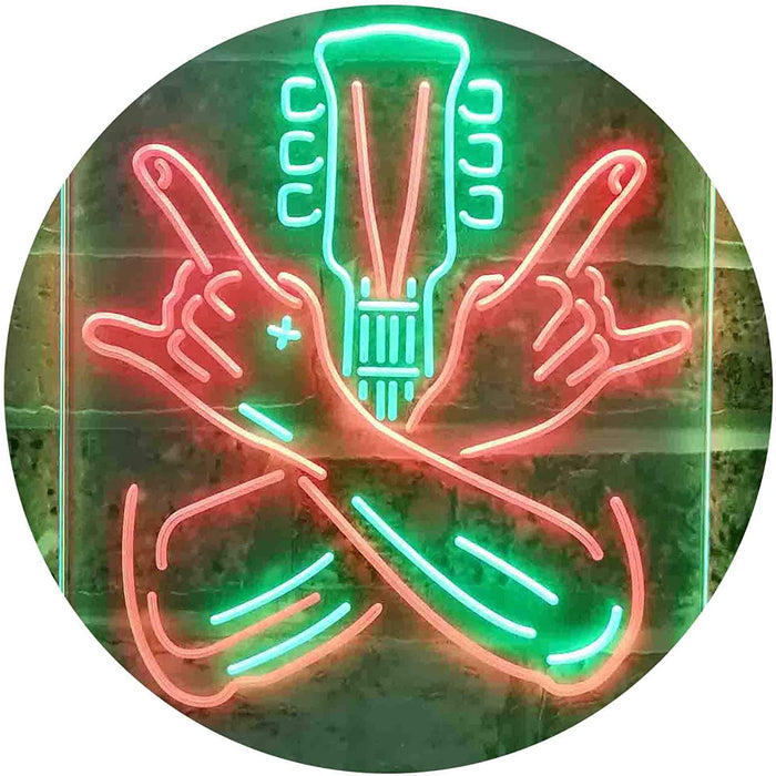 Musician Rock Hands Guitarist Metal Hard Rock Music LED Light Sign - Way Up Gifts