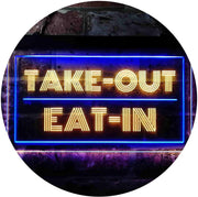 Take Out Eat In LED Light Sign - LED Gift Works