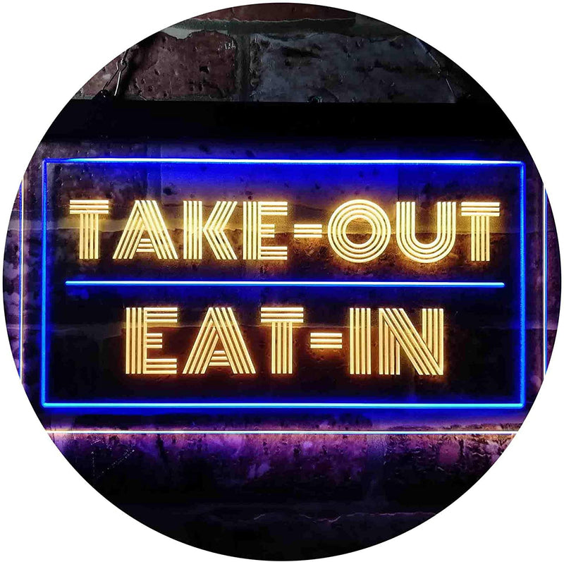 Take Out Eat In LED Light Sign - LED Gift Works
