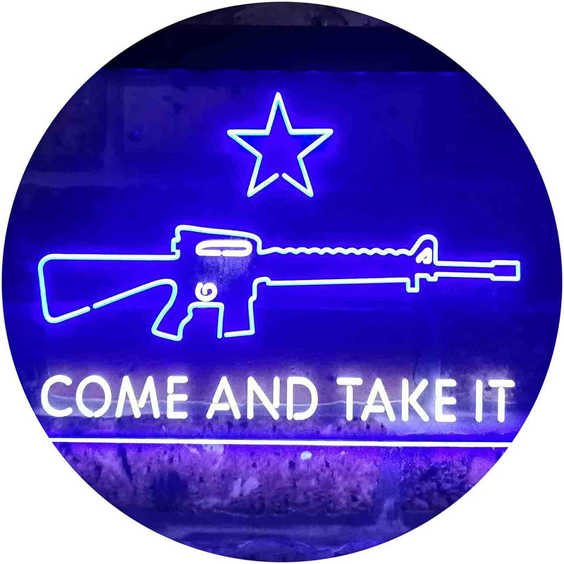 Come and Take It Gun Star Military Army LED Light Sign - LED Gift Works