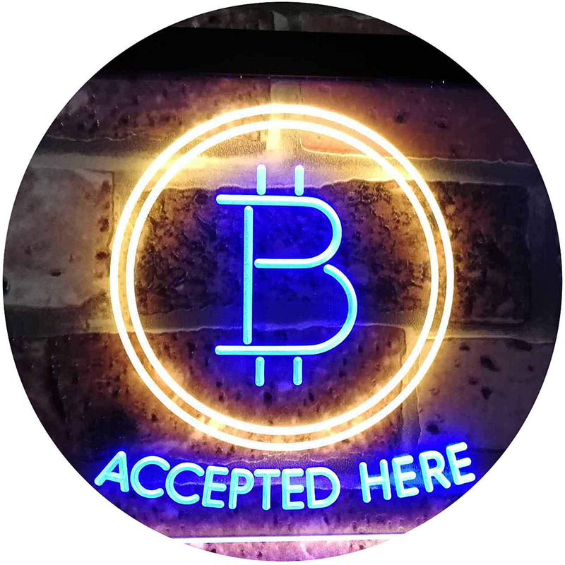 Bitcoin Accepted Here LED Light Sign - LED Gift Works
