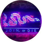 Join Or Die Flag Snake Military Army LED Light Sign - LED Gift Works