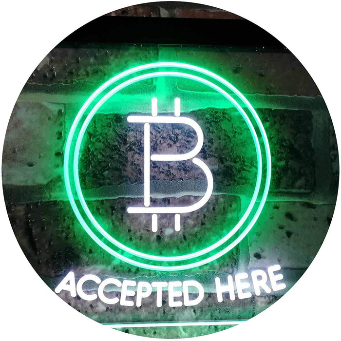Bitcoin Accepted Here LED Light Sign - Way Up Gifts