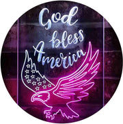 God Bless America Eagle LED Light Sign - LED Gift Works