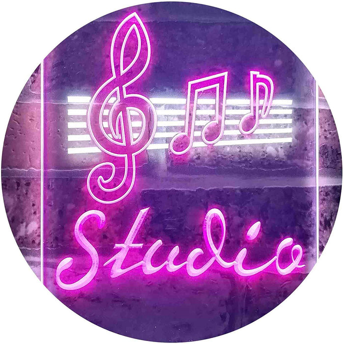 Music Notes Studio LED Light Sign - Way Up Gifts