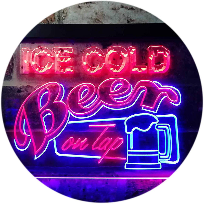 Ice Cold Beer On Tap LED Light Sign - LED Gift Works