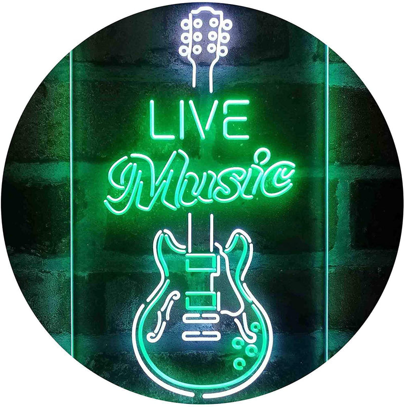 Live Music Electronic Guitar Lounge LED Light Sign - LED Gift Works