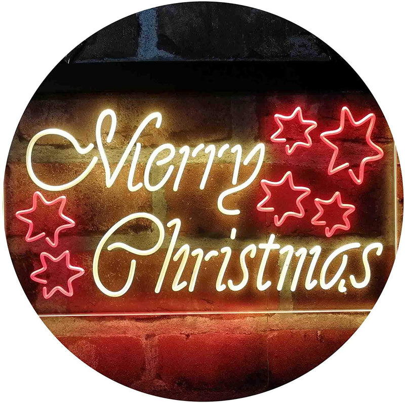Merry Christmas Stars Decoration LED Light Sign - LED Gift Works