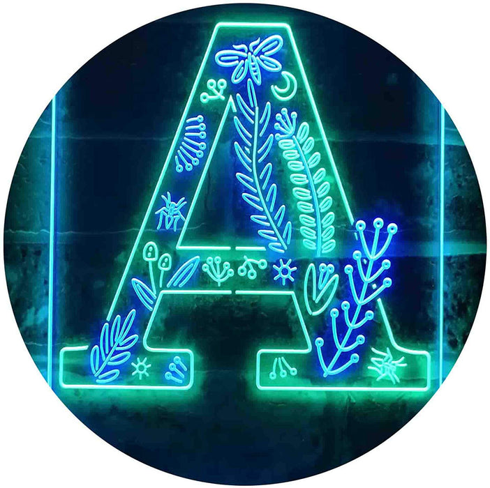 Family Name Letter A Monogram Initial LED Light Sign - Way Up Gifts