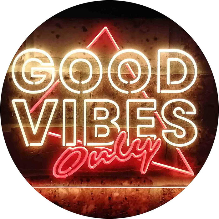 Good Vibes Only Triangle LED Light Sign - Way Up Gifts