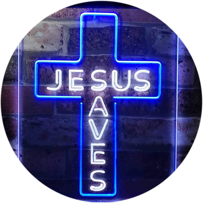 Jesus Saves LED Light Sign - Way Up Gifts