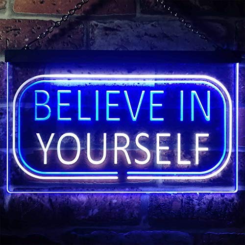 Motivational Quote Believe In Yourself LED Light Sign - Way Up Gifts