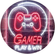 Gamer Play Win Game Room LED Light Sign - LED Gift Works