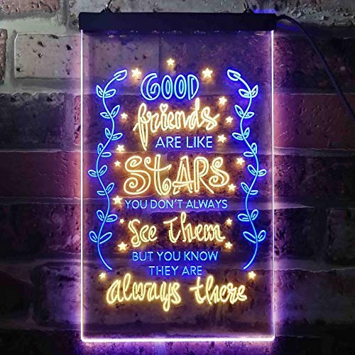 Good Friends Like Stars Always There LED Light Sign - LED Gift Works