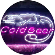 Lizard Cold Beer LED Light Sign - LED Gift Works