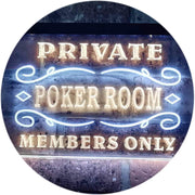 Private Poker Room Members Only LED Light Sign - LED Gift Works