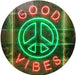 Good Vibes Peace Hippie Bedroom Decor LED Light Sign - Way Up Gifts