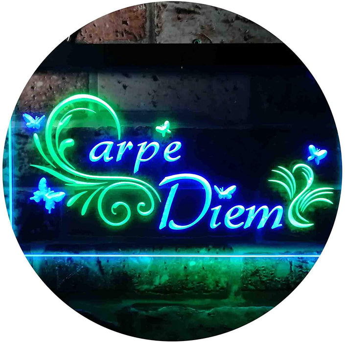Carpe Diem Seize The Day Bedroom Quote LED Light Sign - Way Up Gifts