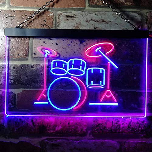 Drum Set Music Instruments LED Light Sign - Way Up Gifts
