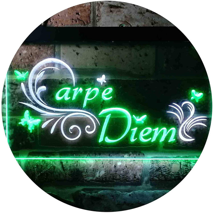 Carpe Diem Seize The Day Bedroom Quote LED Light Sign - Way Up Gifts