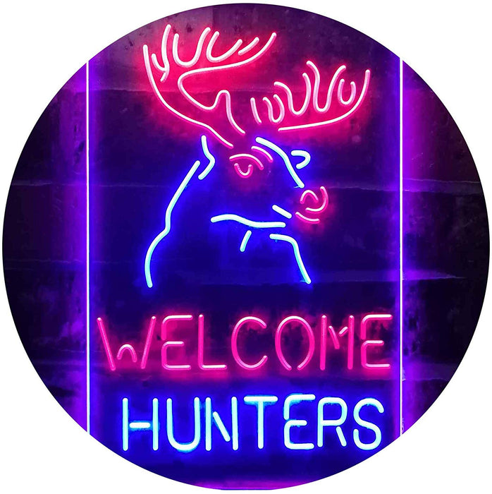 Hunting Store Cabin Decor Welcome Hunters LED Light Sign - Way Up Gifts