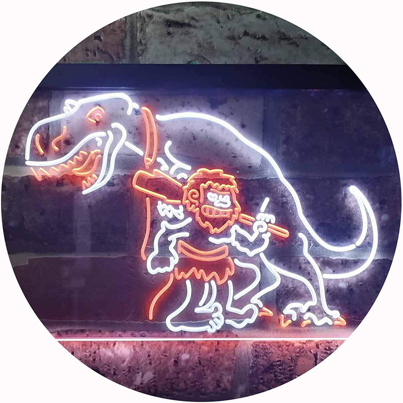 Caveman Dinosaur LED Light Sign - LED Gift Works