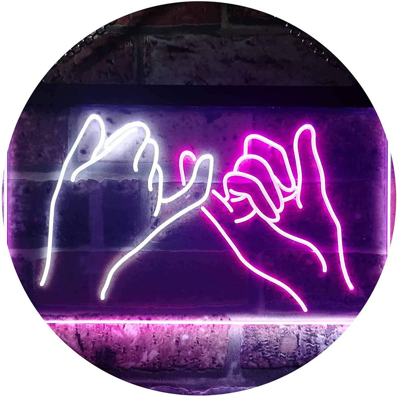 Pinky Swear Promise Cute Room Decor LED Light Sign - LED Gift Works
