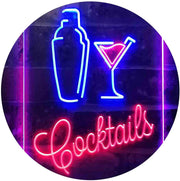 Cocktail Shaker Drinks Cocktails LED Light Sign - LED Gift Works