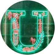 Family Name Letter U Monogram Initial LED Light Sign - LED Gift Works