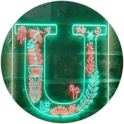 Family Name Letter U Monogram Initial LED Light Sign - Way Up Gifts
