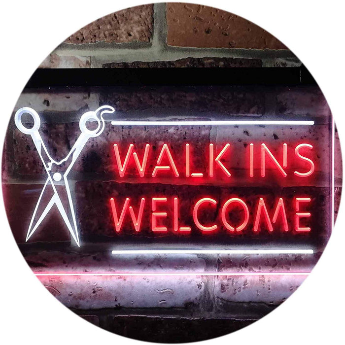 Barber Salon Hair Cuts Walk Ins Welcome LED Light Sign - Way Up Gifts