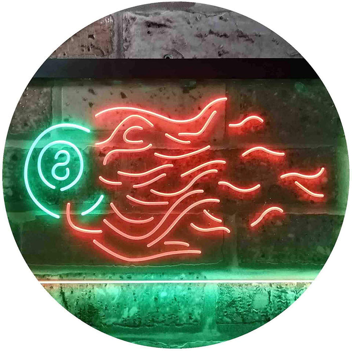 Fire 8 Ball Pool Billiards LED Light Sign - Way Up Gifts