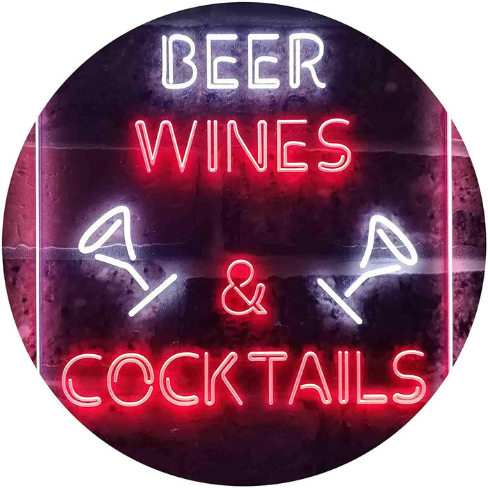 Beer Wine Cocktails LED Light Sign - Way Up Gifts