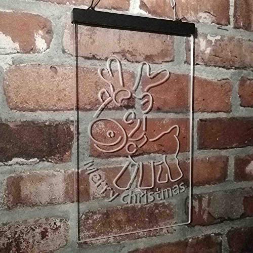Merry Christmas Reindeer LED Light Sign - Way Up Gifts