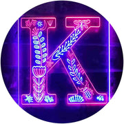 Family Name Letter K Monogram Initial LED Light Sign - LED Gift Works