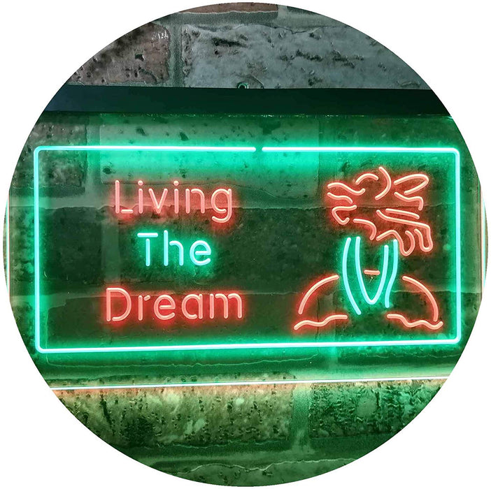 Paradise Island Living The Dream LED Light Sign - Way Up Gifts