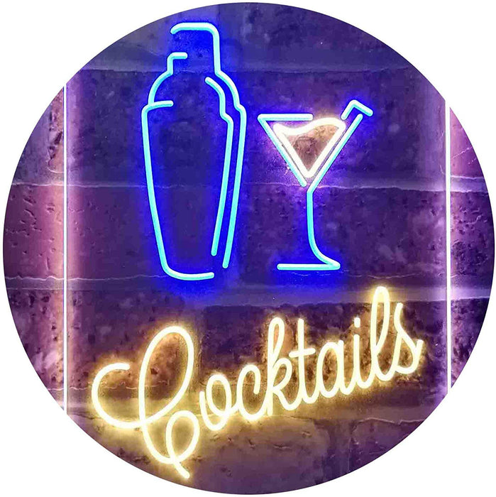 Cocktail Shaker Drinks Cocktails LED Light Sign - Way Up Gifts