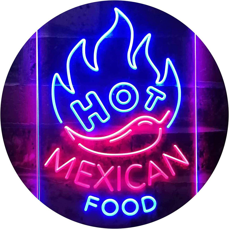 Hot Mexican Food LED Light Sign - LED Gift Works