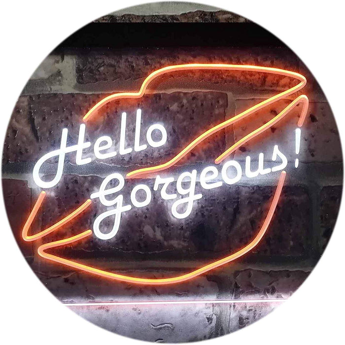 Lips Hello Gorgeous LED Light Sign - Way Up Gifts