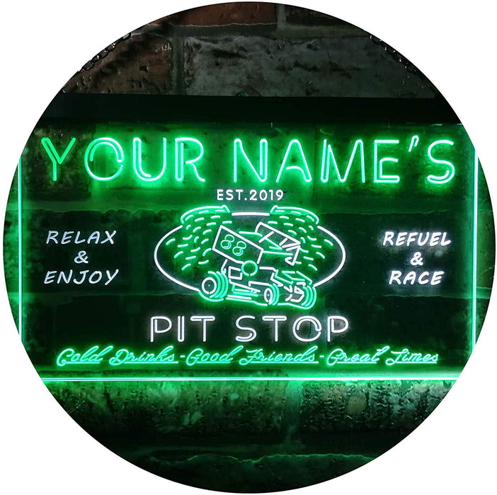Personalized Car Racing Beer Pit Stop Bar LED Light Sign - Way Up Gifts