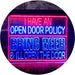 Open Door Policy Bring Beer Open Door LED Light Sign - Way Up Gifts