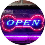 Open Dog Bone Grooming Pet Shop LED Light Sign - LED Gift Works
