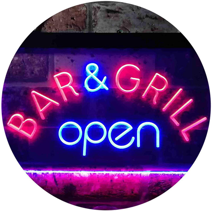 Bar & Grill Restaurant Open LED Light Sign - Way Up Gifts